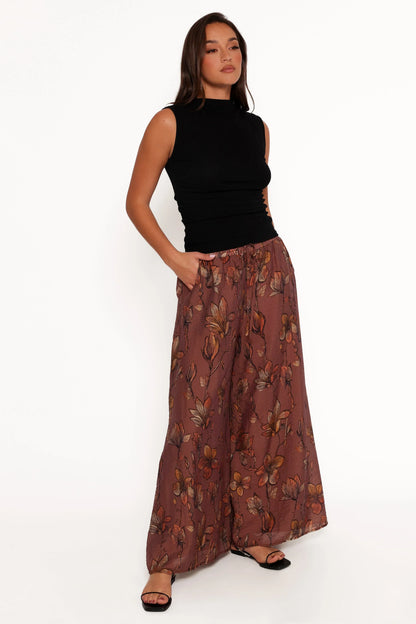 Larson Pant Brown Floral