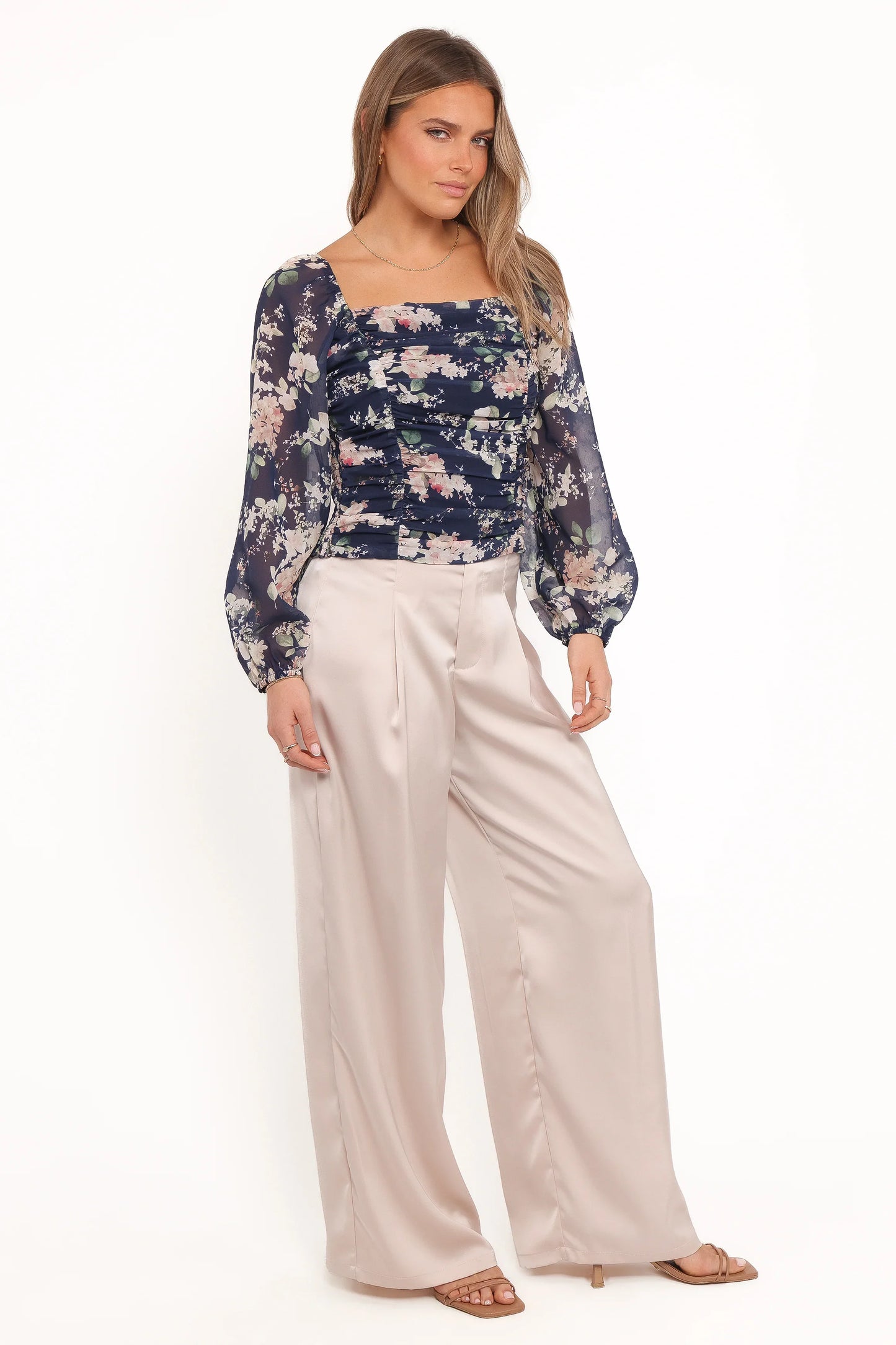 Maia Long Sleeve Top Navy Floral