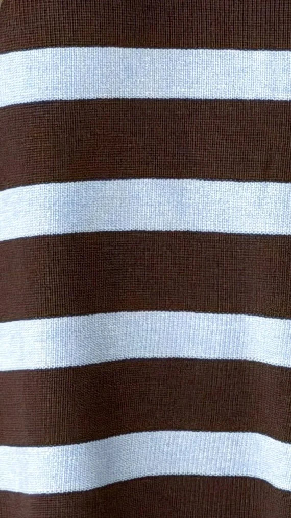 Jaeden Long Sleeve Top Shorts Set Blue Chocolate Stripe