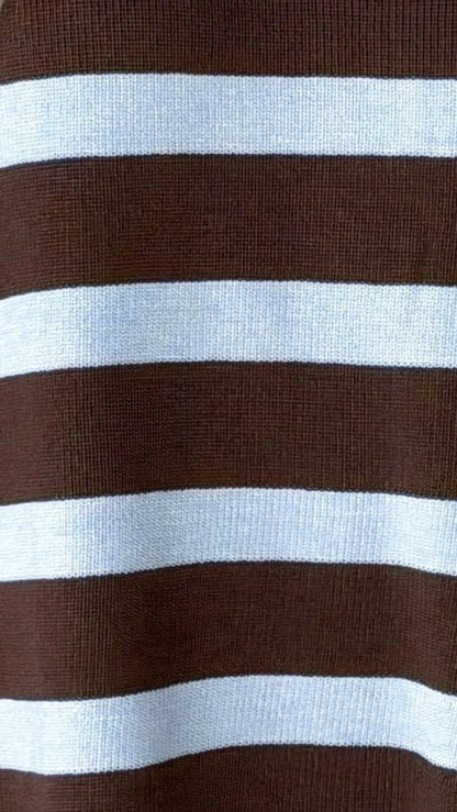 Jaeden Long Sleeve Top Shorts Set Blue Chocolate Stripe
