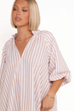 Doran Mini Dress Beige White