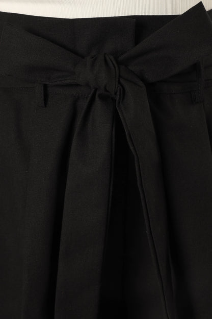 Maya High Waisted Paperbag Shorts Black