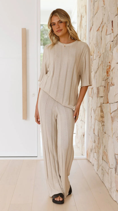 Bayu Knit Pants Cream