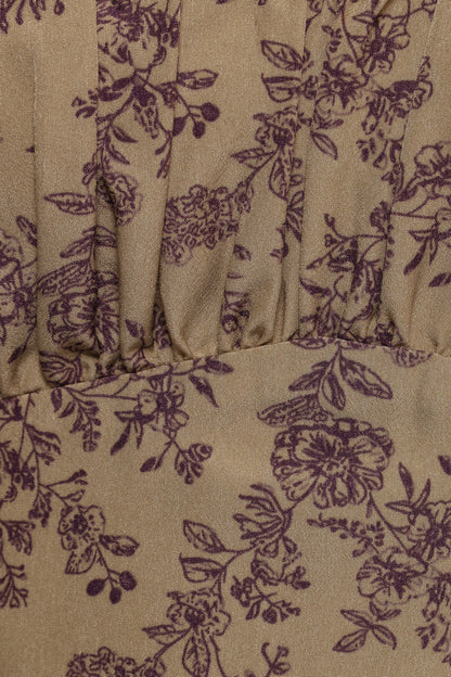 Karie Midi Dress Olive Dark Purple