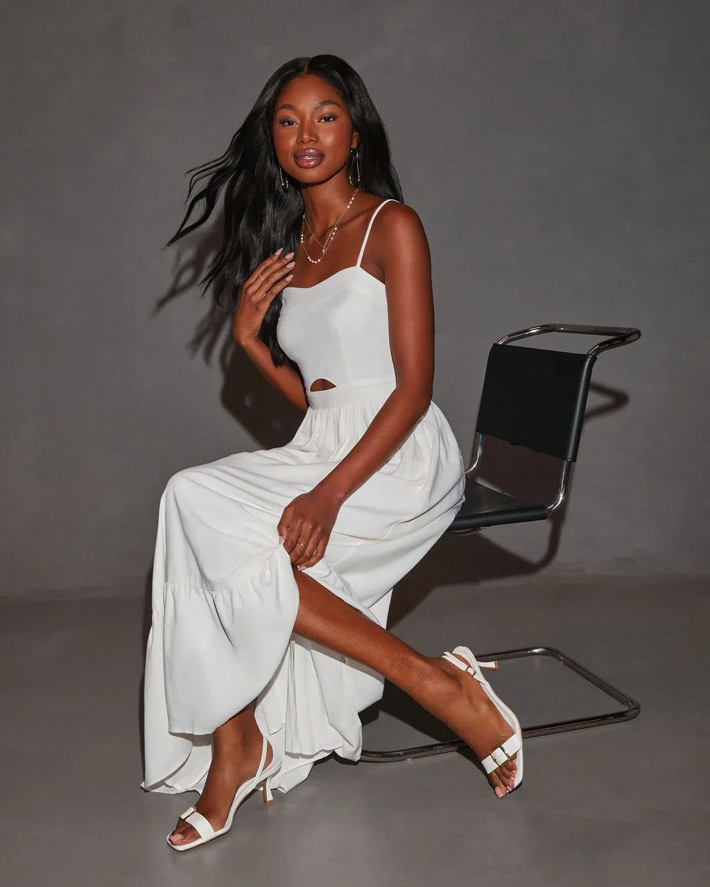Eleanor A Line Front Cutout Maxi Dress