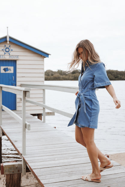 Leyton Mini Dress Denim Chambray