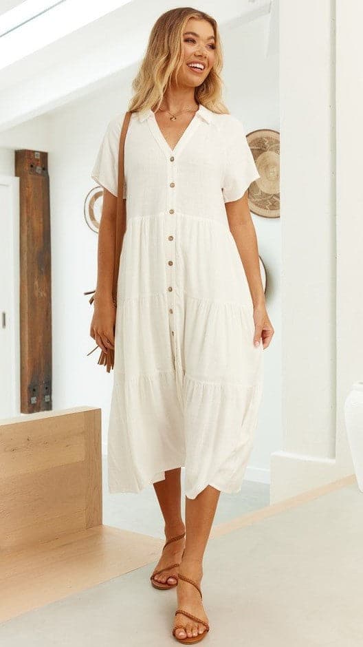 Kimberly Midi Dress White