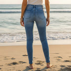 Stretch Mid Waist Skinny Jeans