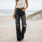 Wide Leg Ripped Jeans
