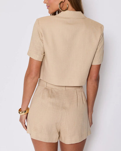 Modern Muse Cropped Short Sleeve Blazer