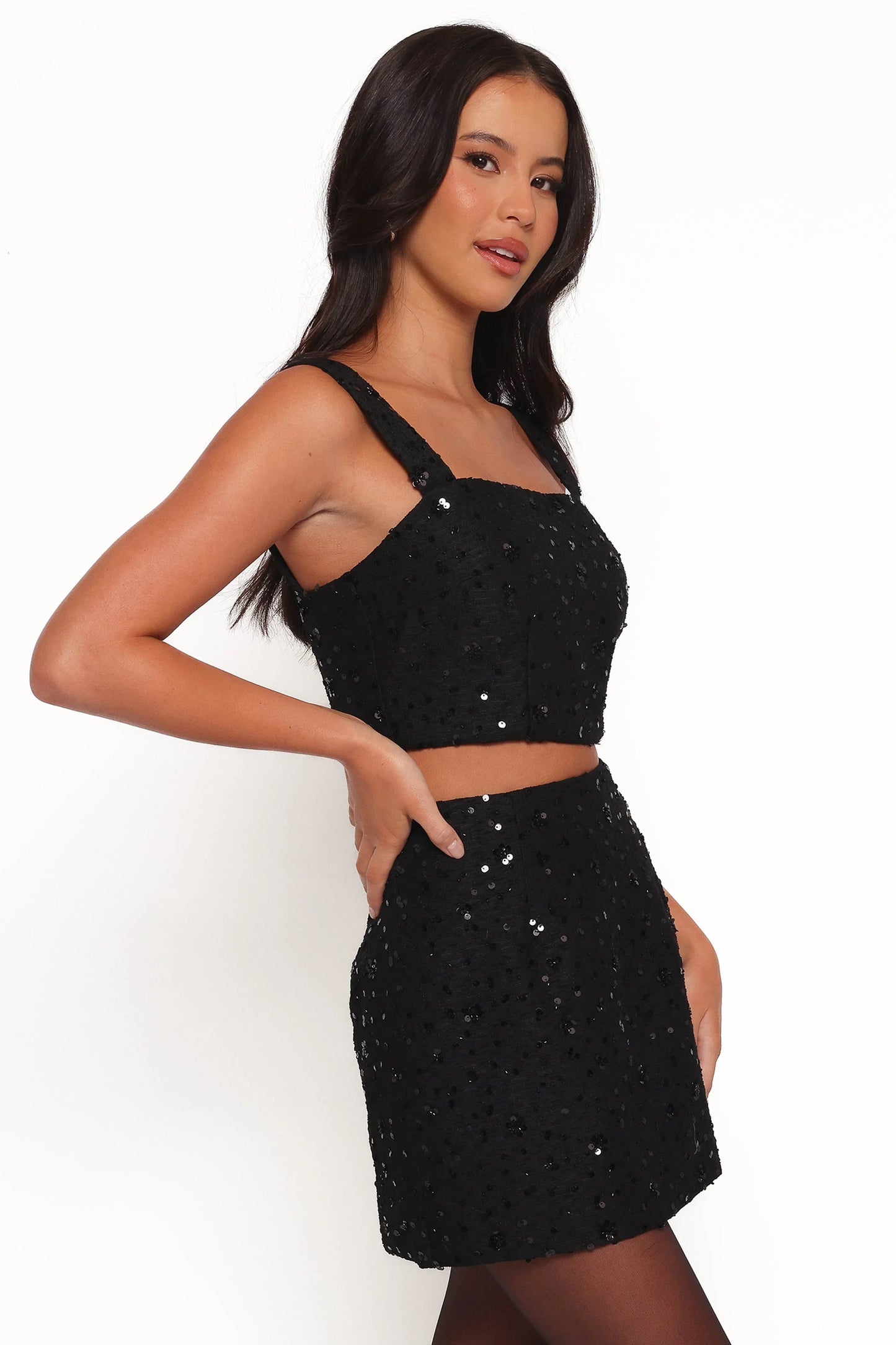 Shavvy Mini Skirt Set Black
