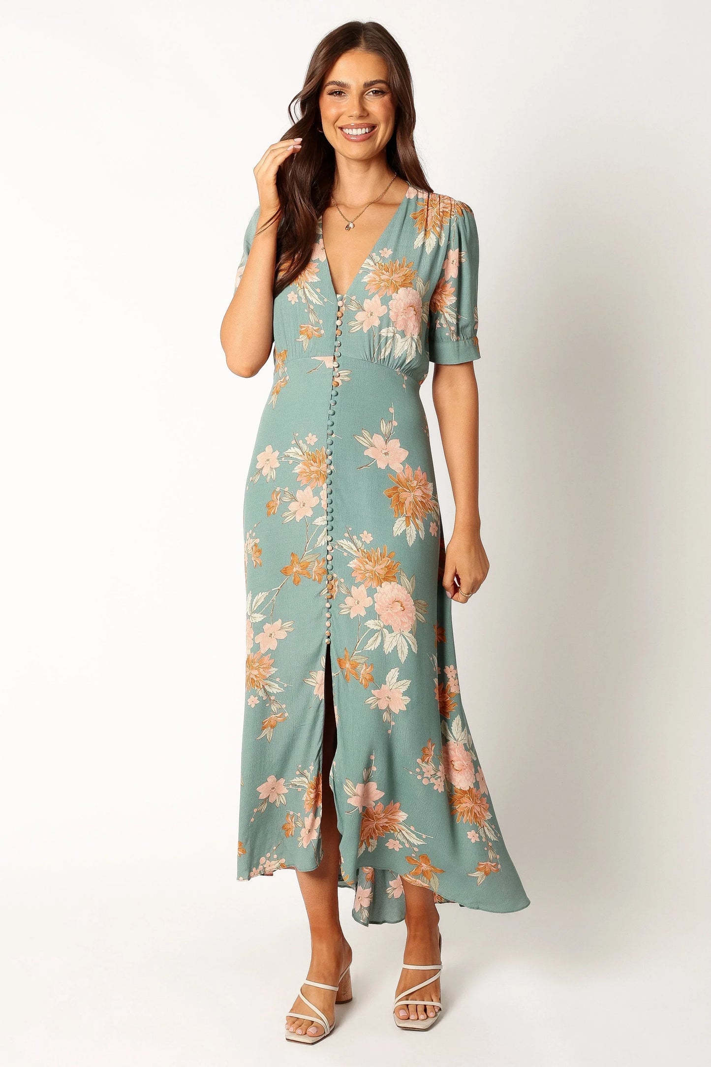 Frampton Midi Dress Blue Floral