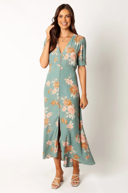 Frampton Midi Dress Blue Floral