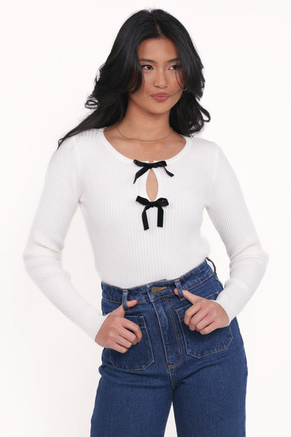 Elba Knit Top White