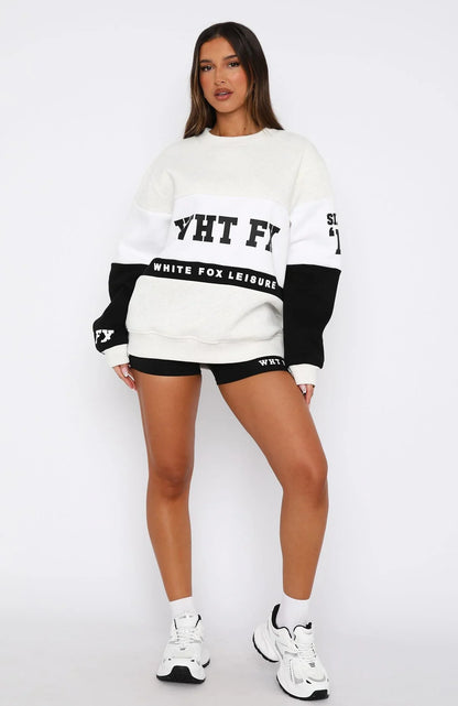 Latest And Greatest Oversized Sweater Grey Marle Black