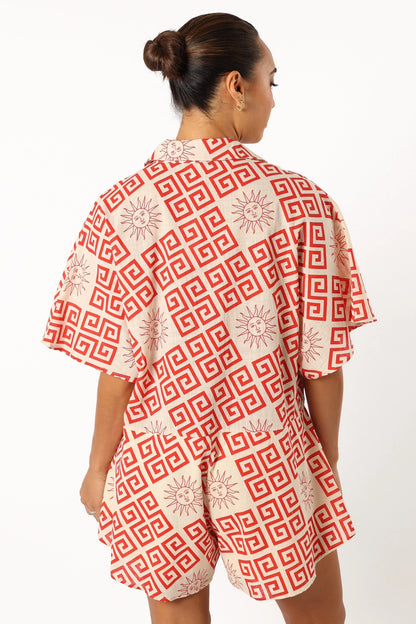 Sebastian Romper Beige Red