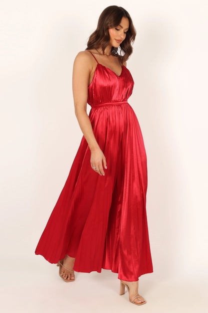 Eden Wide Leg Jumpsuit Red
