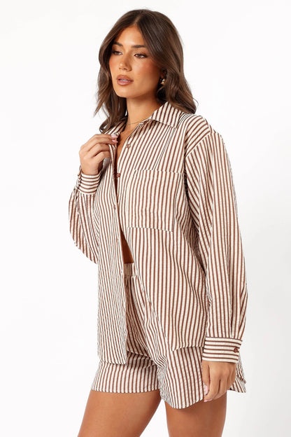 Kennie Shorts Brown Stripe