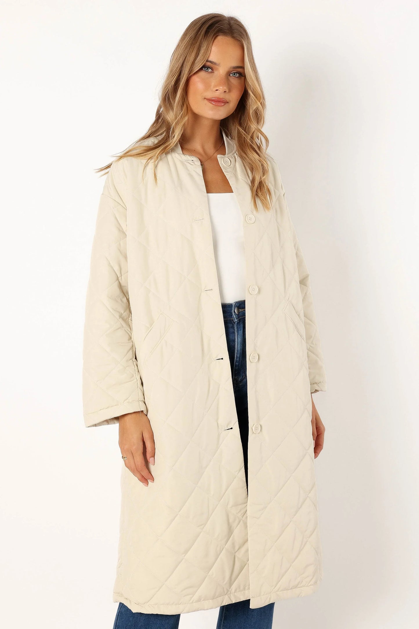 Clea Quilted Jacket Bone