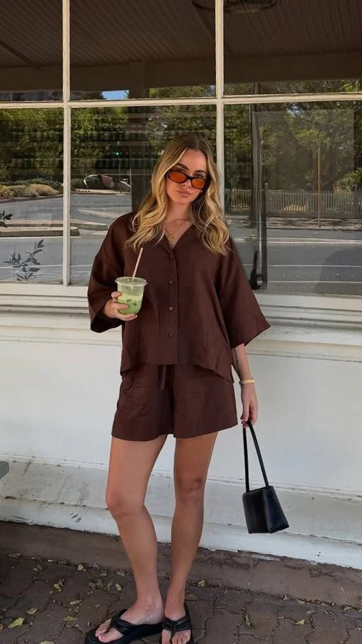 Luna Button Up Shirt Chocolate