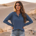 Casual Long Sleeve Henley Top
