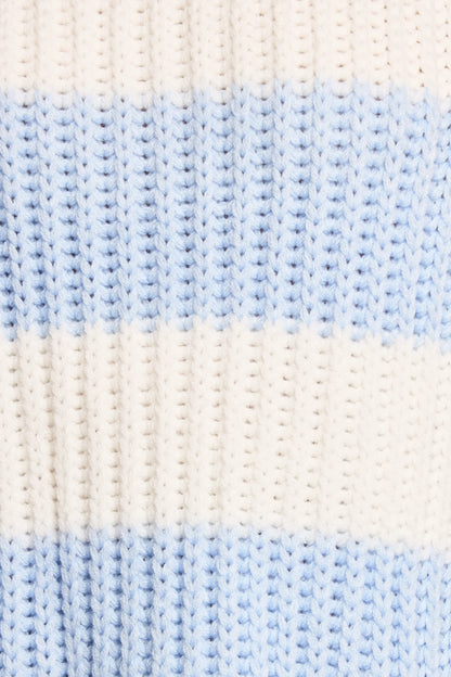 Courtney Thick Stripe Knit Sweater Blue Cream