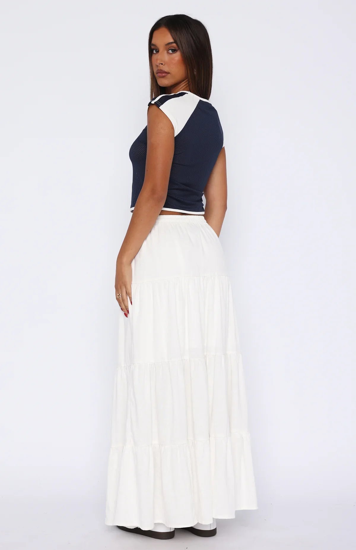 In That Moment Maxi Skirt White