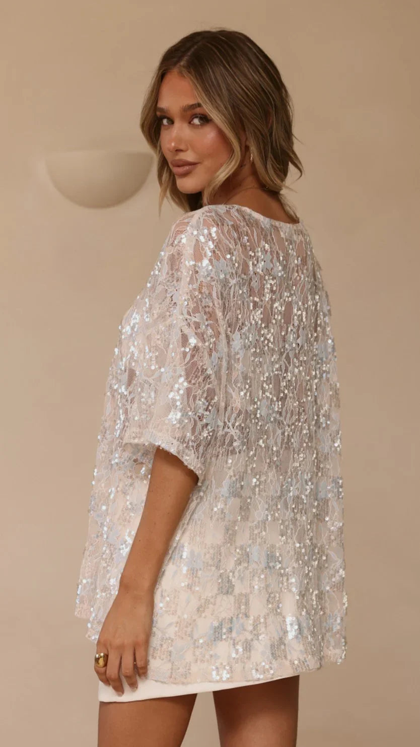 Kaia Sequin Top Blue