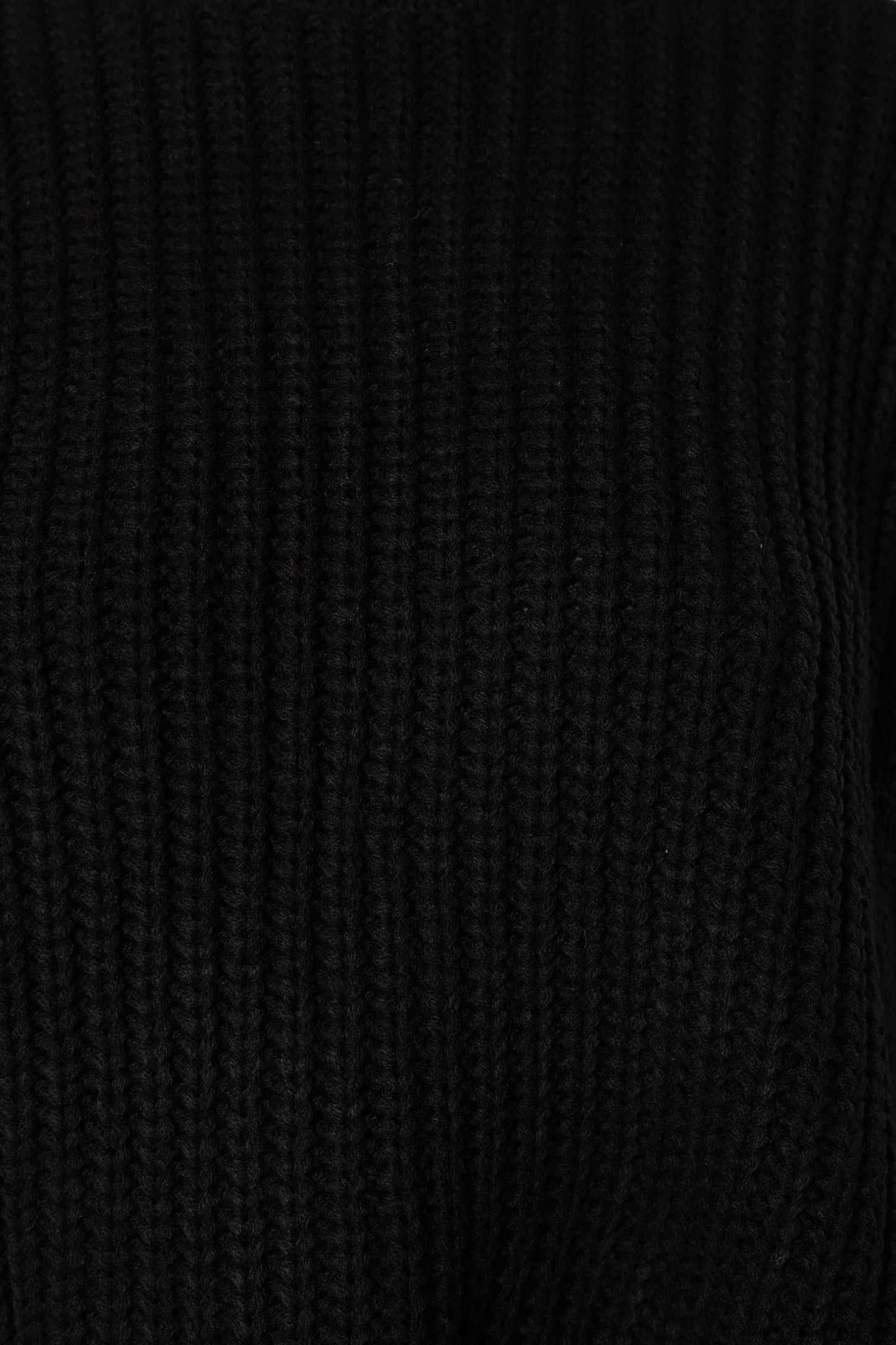 Arlette Textured Knit Sweater Black