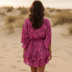 Rose Red Floral Flowy A Line Mini Dress
