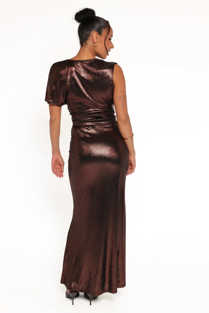 Velman Metallic Maxi Skirt Bronze