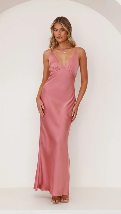 Ziah Maxi Dress Baked Rose