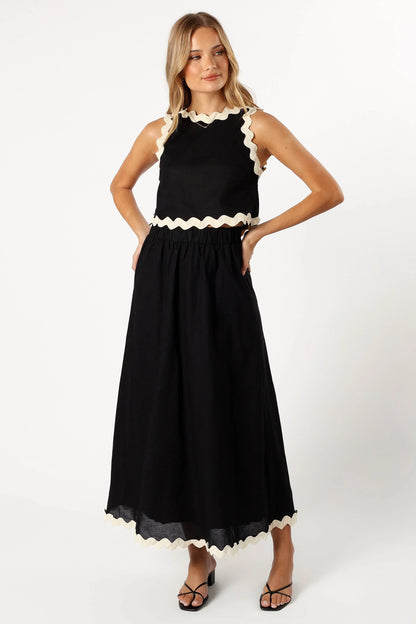 Chrissy Two Piece Set Black Cream