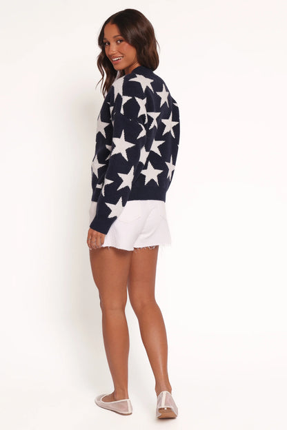 Sailor Star Knit Cardigan Navy