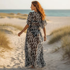 Leopard Print Beach Kimono Cover Up