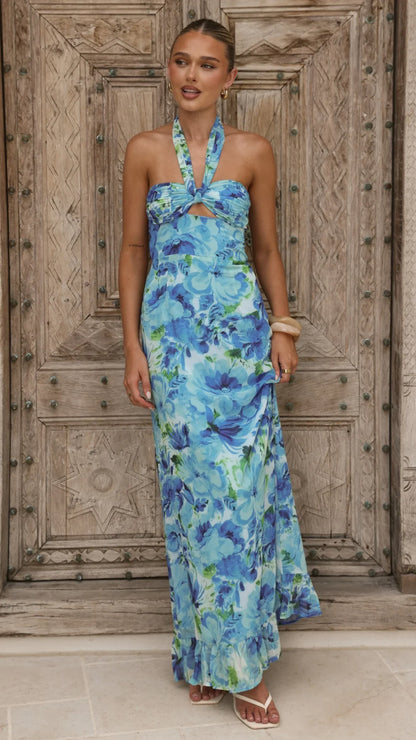 Mariposa Maxi Dress Blue Floral