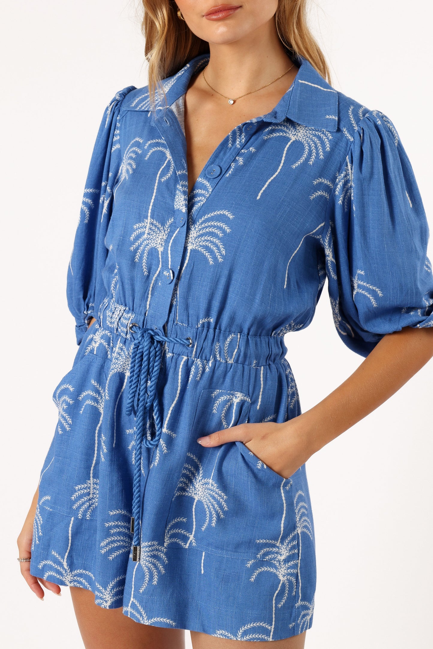 Gina Romper Blue Print