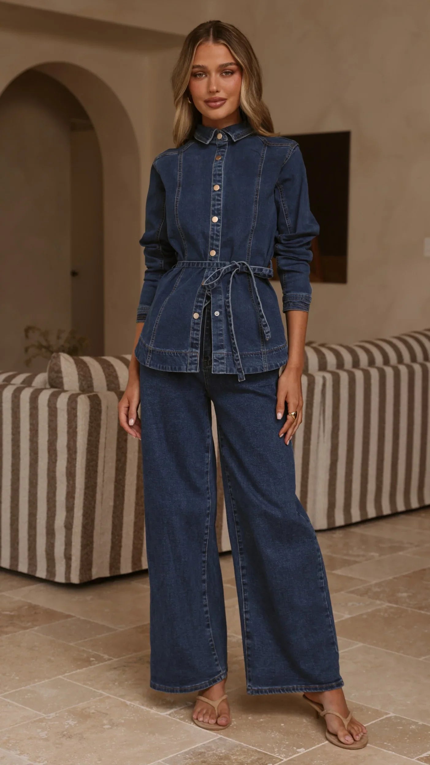 Nyra Wide Leg Jeans Dark Denim