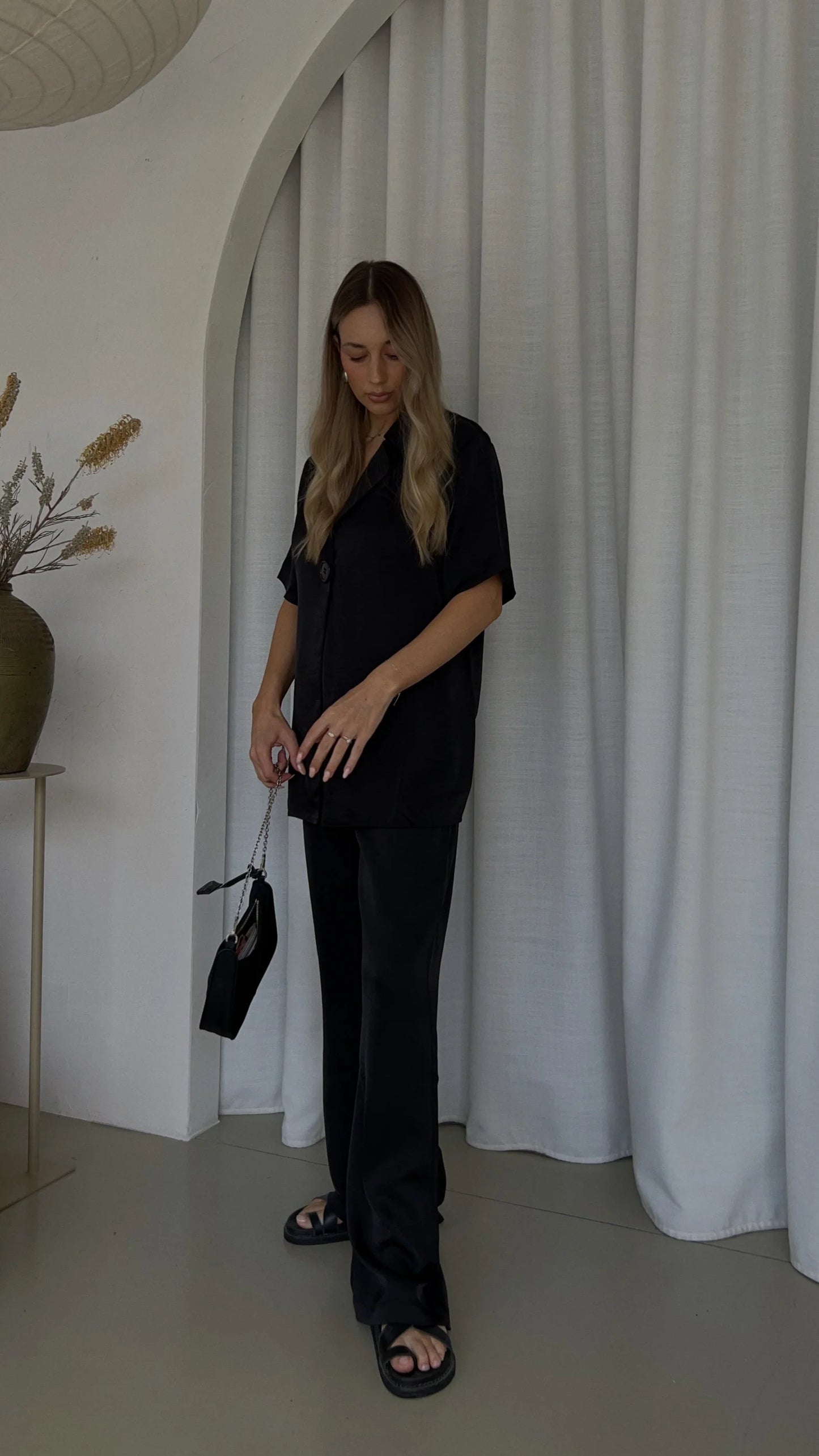 Imogen Button Pants Black