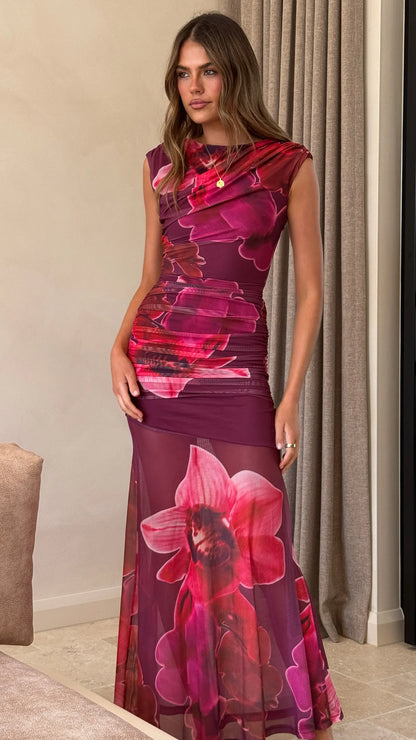 Delara Maxi Dress Fuchsia