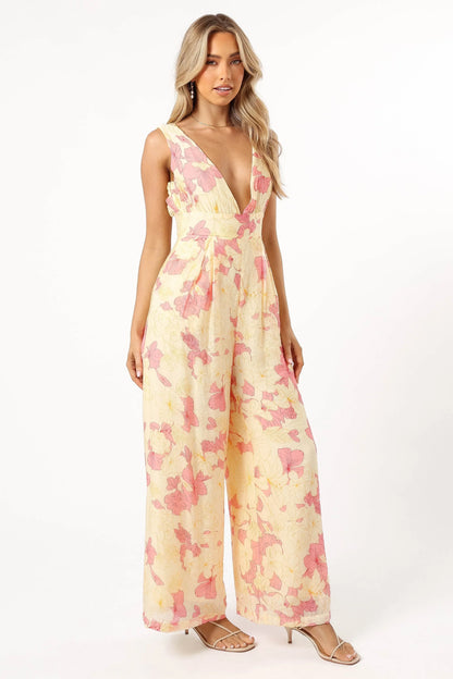 Halle Jumpsuit Yellow Pink