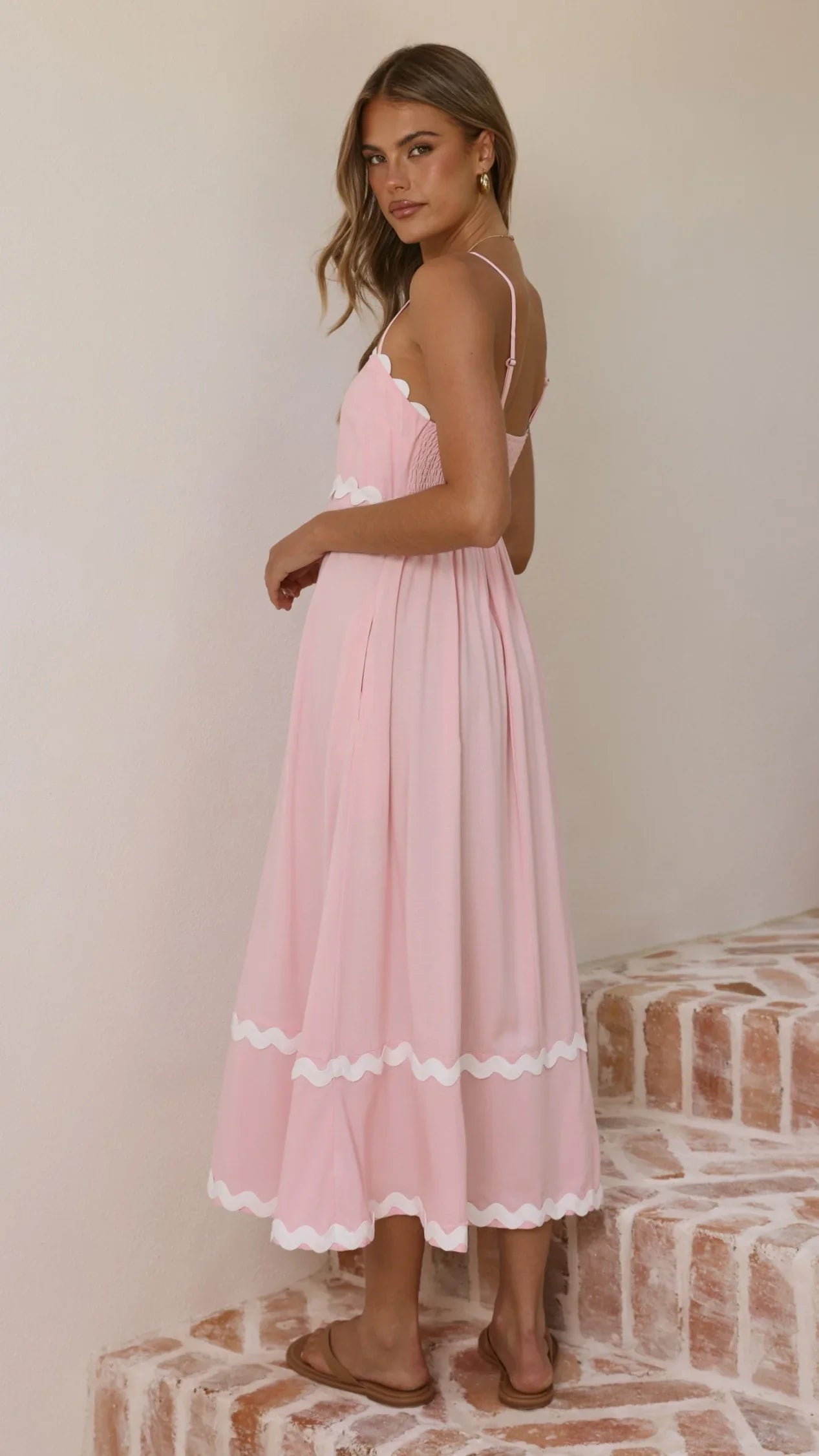 Seraphina Maxi Dress Pink White