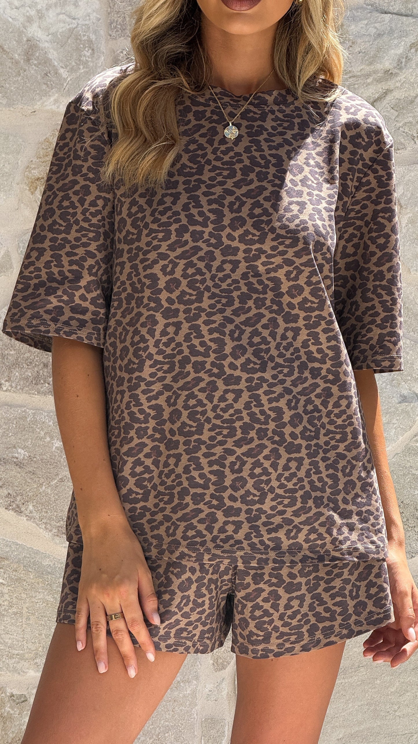 Bobby Crew Neck Tee Leopard Print