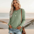 Boho Casual Long Sleeve Shirt with Pocket