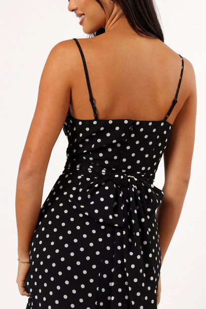 Francesca Midi Dress Black Polka Dot