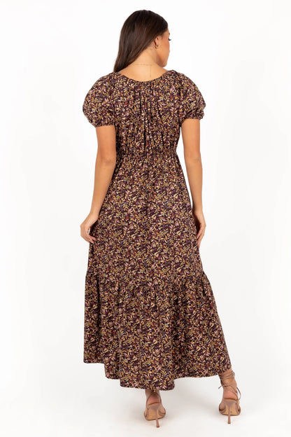 Juliana Maxi Dress Plum Floral