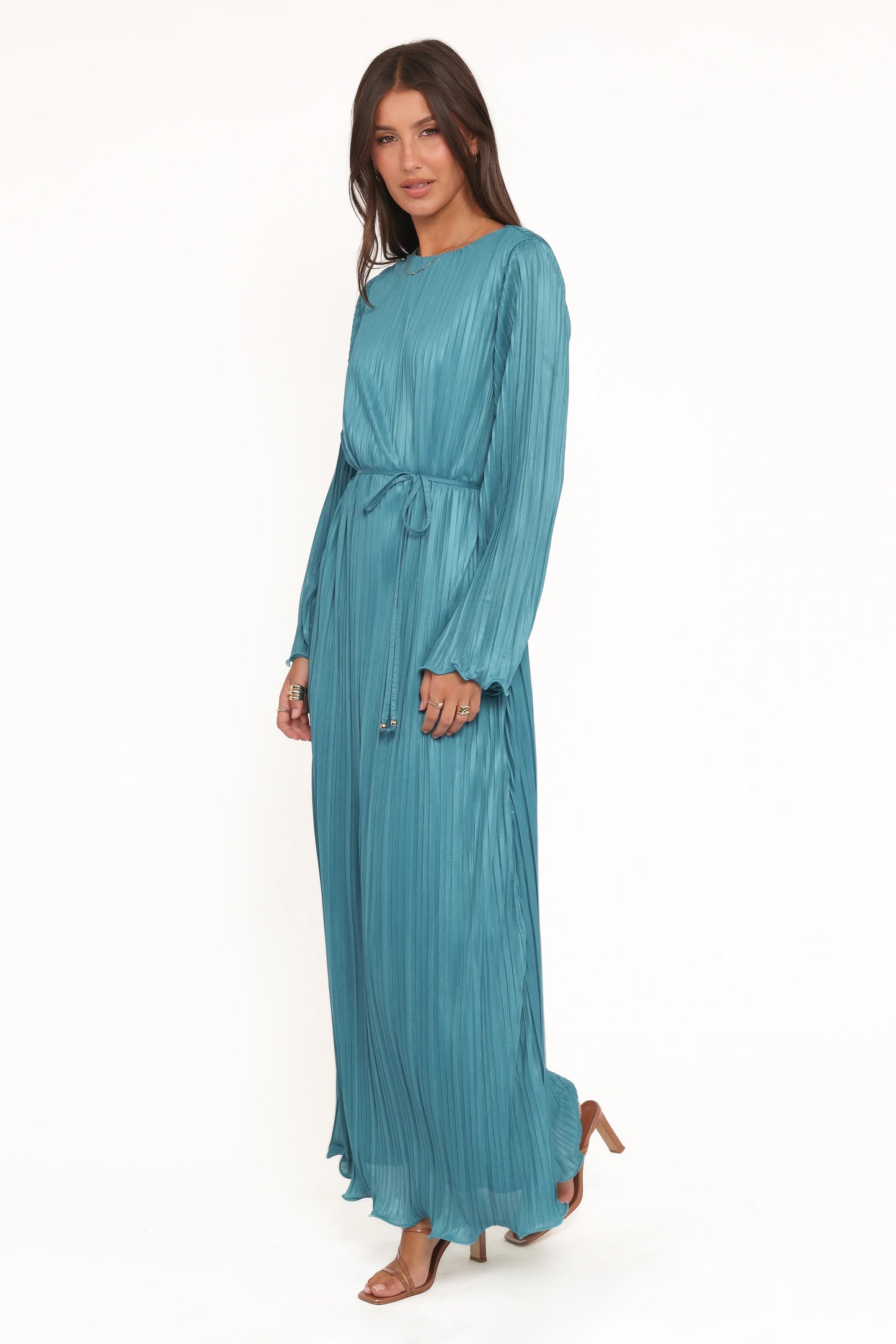 Armena Long Sleeve Maxi Dress Teal