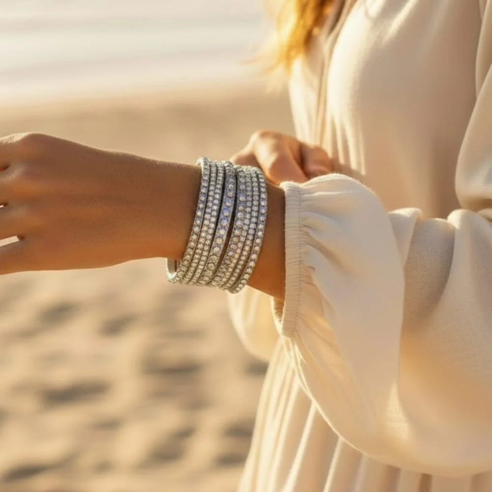 Leather Rhinestone Bracelet