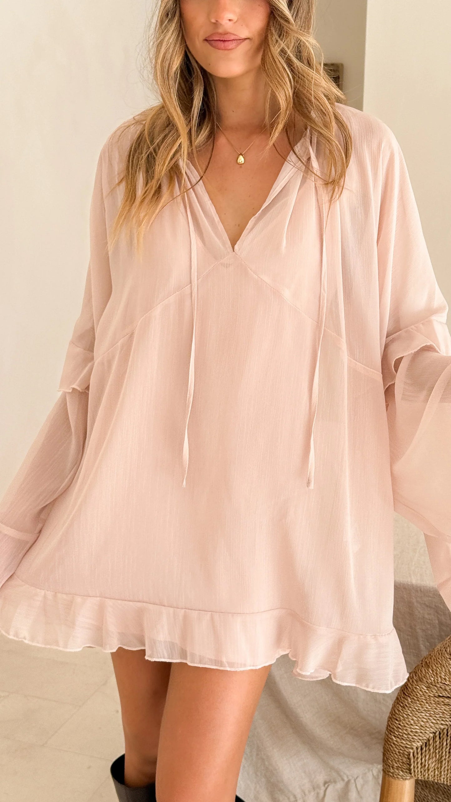 Leera Mini Dress Nude