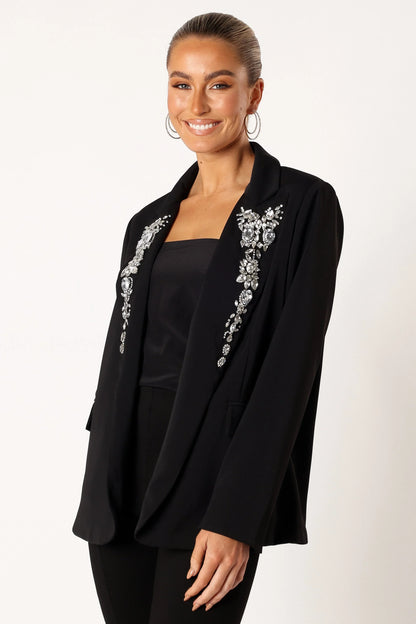 Aubree Embellished Blazer Black